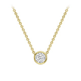 18K Yellow Gold 0.08ct Diamond Necklace 18"
