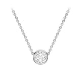 18K White Gold 0.14ct Diamond Necklace 18"