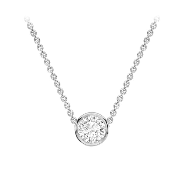 18K White Gold 0.14ct Diamond Necklace 18"
