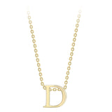 9K Yellow Gold Plain 'D' Initial Pendant