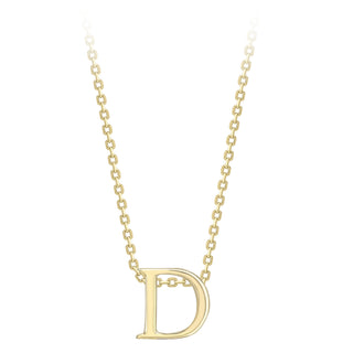 9K Yellow Gold Plain 'D' Initial Pendant