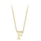 9K Yellow Gold Plain 'F' Initial Pendant