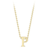 9K Yellow Gold Plain 'P' Initial Pendant