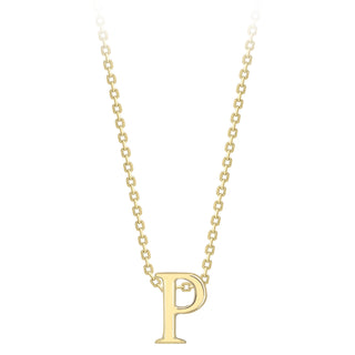 9K Yellow Gold Plain 'P' Initial Pendant