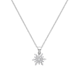 Sterling Silver Cubic Zirconia Snowflake Pendant