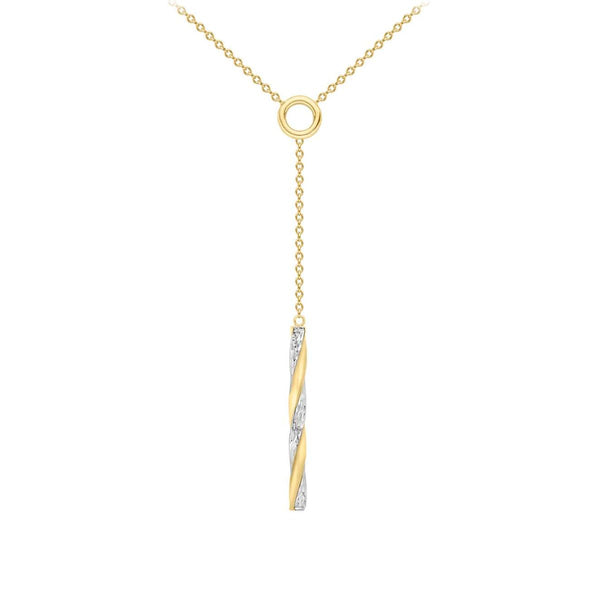 9K 2-Colour Twist Bar Adjustable Necklace