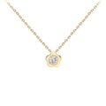 9K Yellow Gold CZ Flower Adjustable Necklace