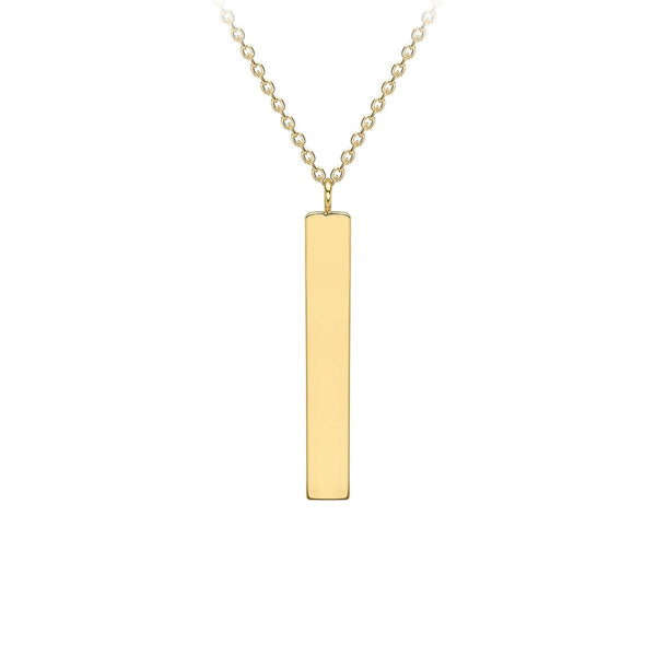 9K Yellow Gold Vertical Bar Adjustable Necklace