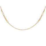 9K Yellow Gold Open Link Necklace/ 28"