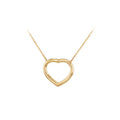 9K Yellow Gold Heart Trace Adjustable Necklace