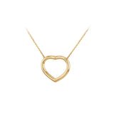 9K Yellow Gold Heart Trace Adjustable Necklace