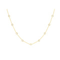 9K Yellow Gold 3.65mm CZ Adjustable Necklace / 16"-17"