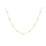 9K Yellow Gold 3.65mm CZ Adjustable Necklace / 16"-17"