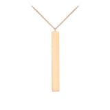 9K Rose Gold Large Vertical Bar Necklace