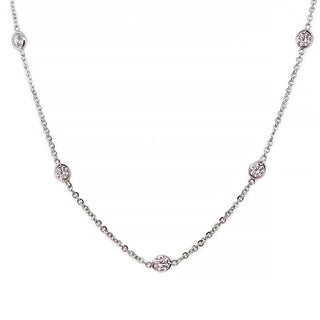 9K White Gold Cubic Zirconia Necklace