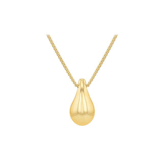 9K Yellow Gold Small Teardrop Adjustable Necklace /17"-18"