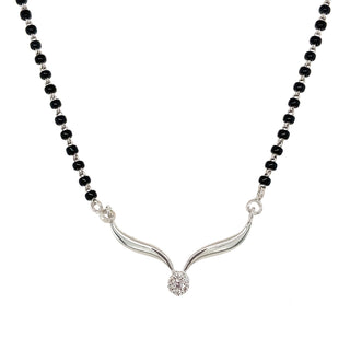 18K White Gold 0.07ct Diamond Mangalsutra Necklace