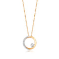 9K Yellow Gold Diamond Circle Necklace