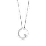 9K White Gold Diamond Circle Necklace