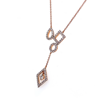 18K Rose Gold Diamond Shapes Necklace