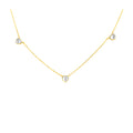 9K Yellow Gold 3 Mother Of Pearl Heart Necklace/ 16+1"