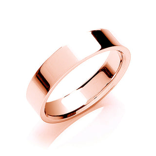 5mm Flat Court Shape Wedding Band 18ct Rose J