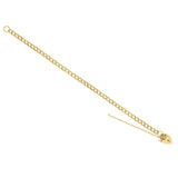 9K Yellow Gold Heart Lock Charm Bracelet 7"