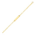 9K Yellow Gold Children's Figaro ID Bracelet 6"