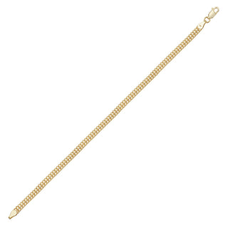 9K Yellow Gold Double Row Woven Bracelet 7.5"