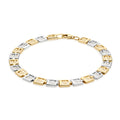 9K 2 Colour Gold Greek Key Bracelet 7.5"