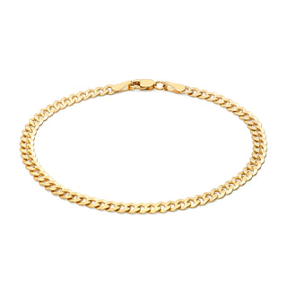 9K Yellow Gold 4.1mm Curb Chain Bracelet 7.5"