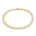 9K Yellow Gold 4.7mm Square Curb Bracelet 8"