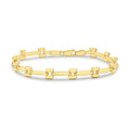 9K Yellow Gold Square Link Bracelet 7.5"