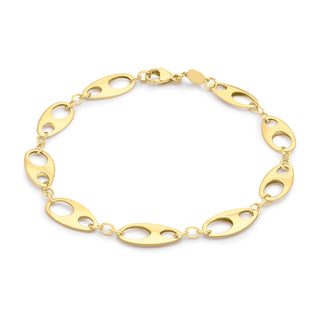 9K Yellow Gold Flat Anchor Link Bracelet 7.5"