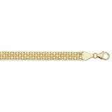 9K Yellow Gold Flat Woven Bracelet 7.5"