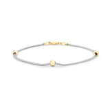 9K 2 Colour Gold Beaded Snake Chain Bracelet 7"