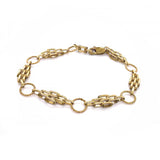 9K Yellow Gold Handmade Fancy Link Bracelet