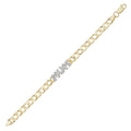 9K Yellow Gold Cubic Zirconia Mum Bracelet 7.5"