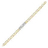 9K Yellow Gold Cubic Zirconia Mum Bracelet 7.5"