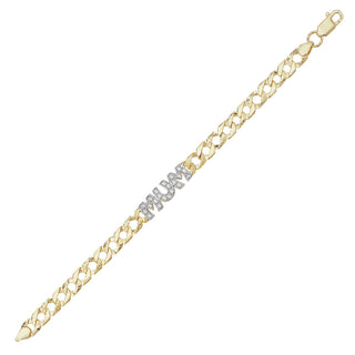 9K Yellow Gold Cubic Zirconia Mum Bracelet 7.5"