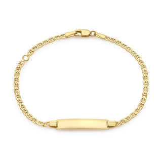 9K Yellow Gold Rambo Chain ID Bracelet 6"-7"