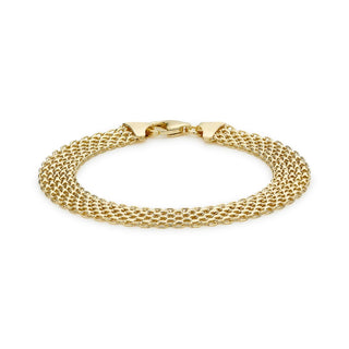 9K Yellow Gold 9mm Bismark Bracelet 7.5"