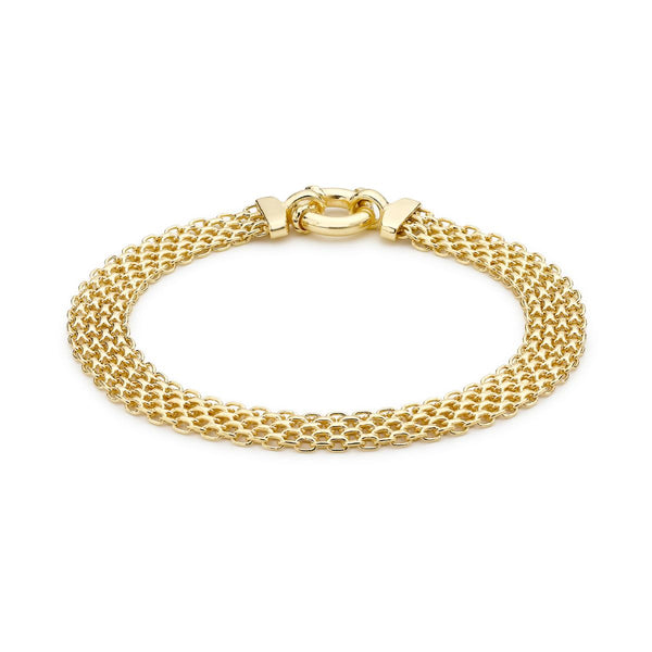 9K Yellow Gold 7mm Bismark Bracelet 7.5"