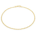 9K Yellow Gold Fine Twist Curb Chain Anklet/Bracelet 9"