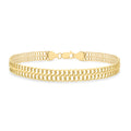 9K Yellow Gold 6.5mm Double Curb Bracelet 7.5"