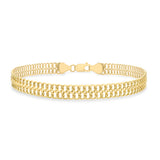 9K Yellow Gold 6.5mm Double Curb Bracelet 7.5"