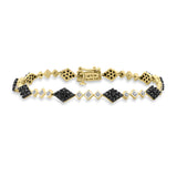 9K Yellow Gold 1.00ct Black & White Diamond Bracelet 7.5"