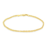 9K Yellow Gold Square Byzantine Chain Bracelet 7.5"