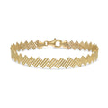 9K Yellow Gold Zig-Zag Dot Bracelet 7.5"