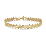 9K Yellow Gold Zig-Zag Dot Bracelet 7.5"